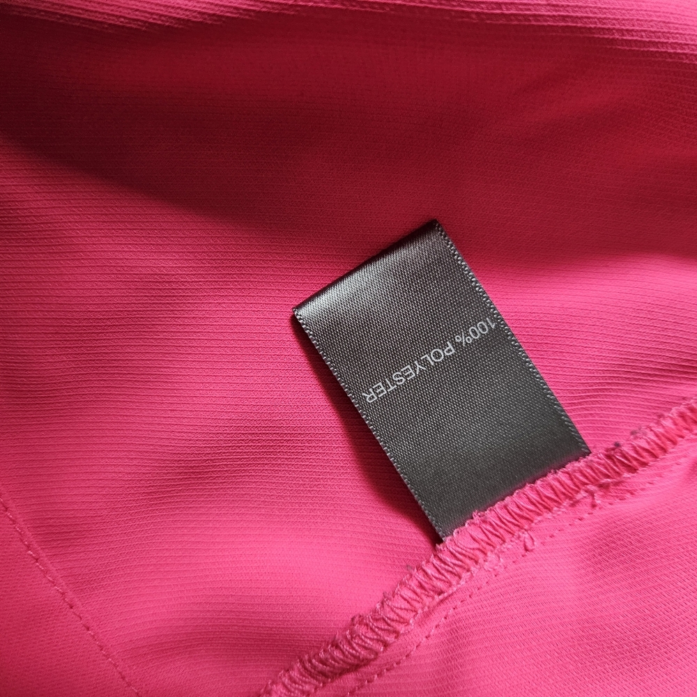 Marled neon pink small womens blouse dress long sleeve proffessional work attire - Picture 5 of 6